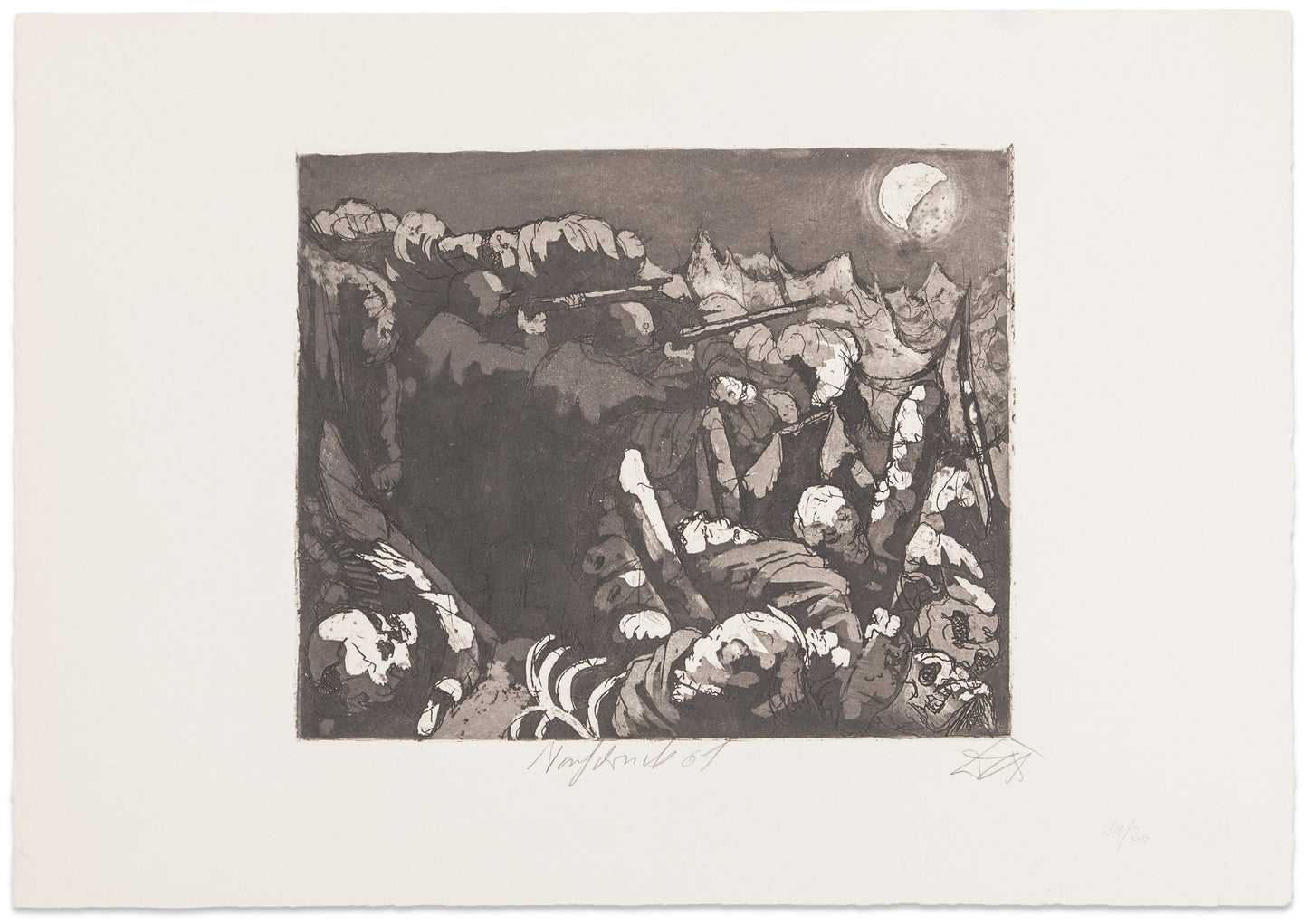 Otto Dix: Die Sappenposten haben nachts das Feuer zu unterhalten (The squadron posts have to maintain the fire at night)