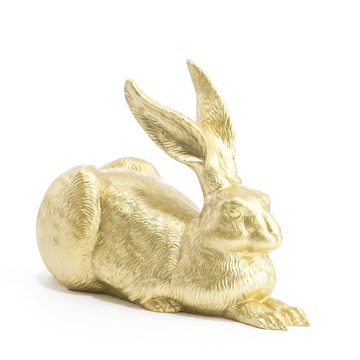 Goldene Skulptur des Dürer-Hasen von Ottmar Hörl, moderne Interpretation des berühmten Feldhasen von Albrecht Dürer, farbige Kunststofffigur